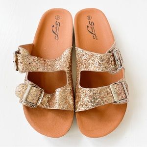 SuperJack Gold Chunky Glitter Slides 19029